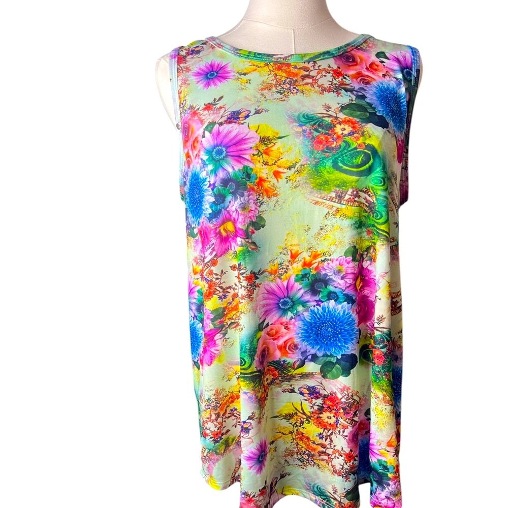 ~ NWT Lapis Floral Watercolor‎ Sleeveless Top - Multicolor Size Medium